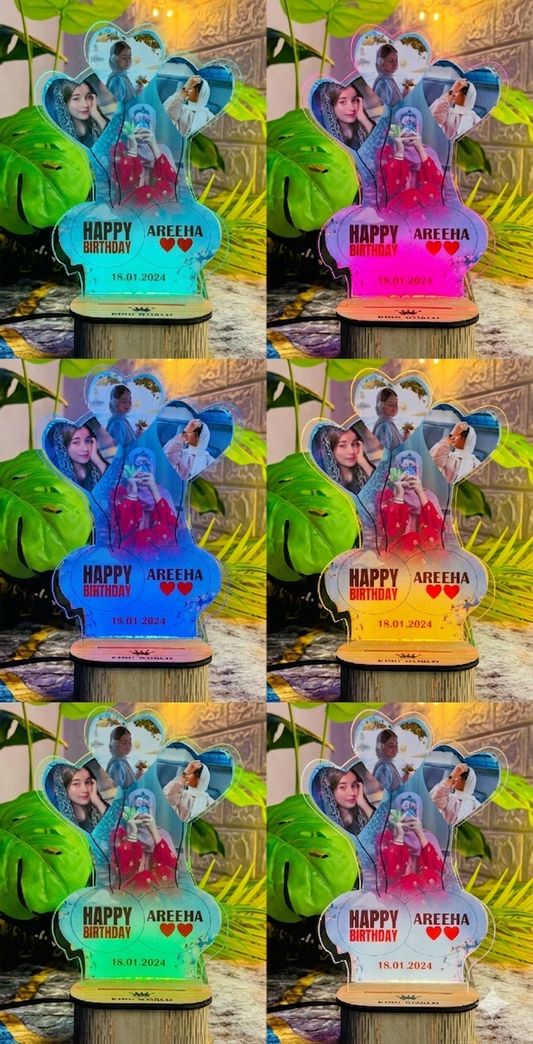 3 Heart Shape Customized Led Acrylic Picture Lamp