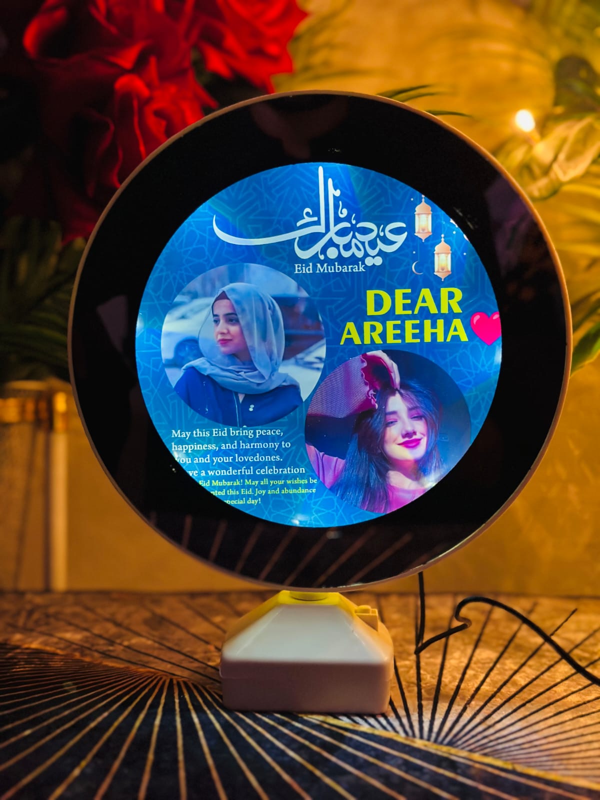 Customized Eid Mubarak Design LED Magic Mirror Photo Frame