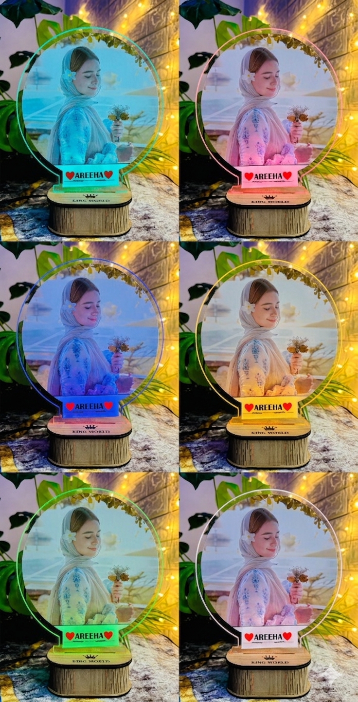Circle Shape Customized Led Acrylic Picture Lamp - Multi Light