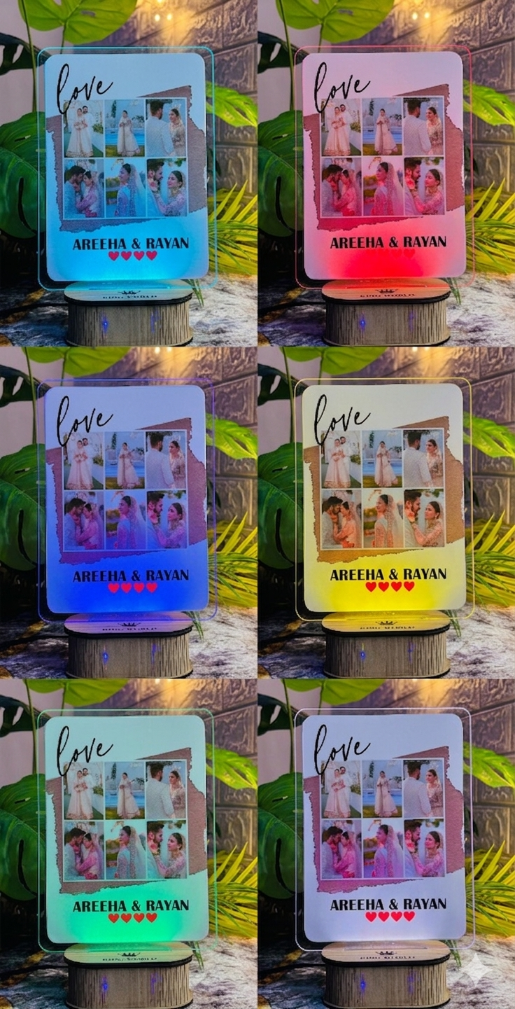 Square Shape Customized Led Acrylic Picture Lamp