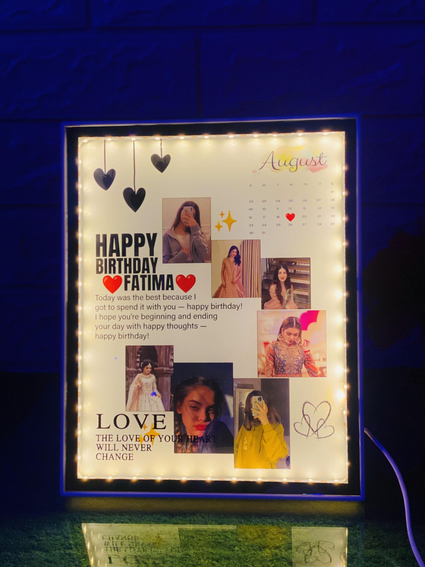 Speacial Birthday Design LED Magic Mirror Photo Frame