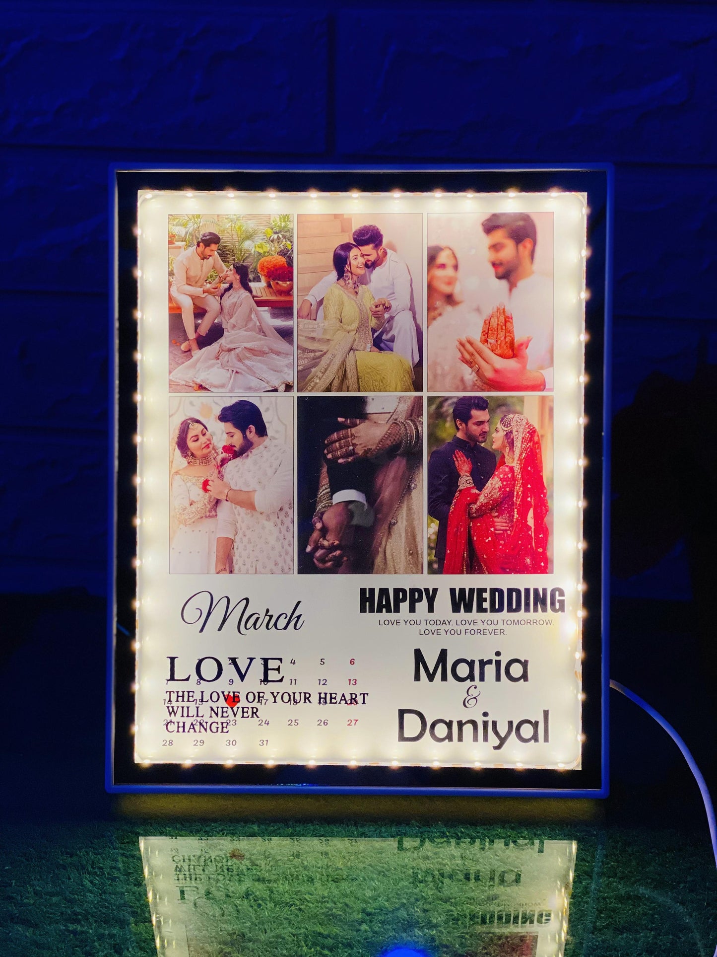 6-Photo Custom Wedding Calendar Magic Mirror