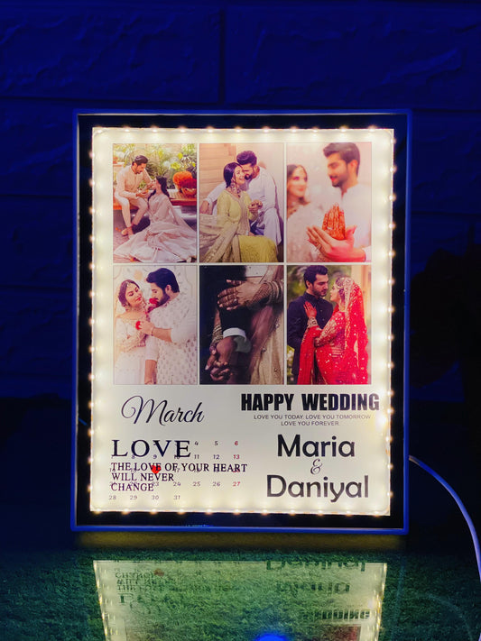 6-Photo Custom Wedding Calendar Magic Mirror