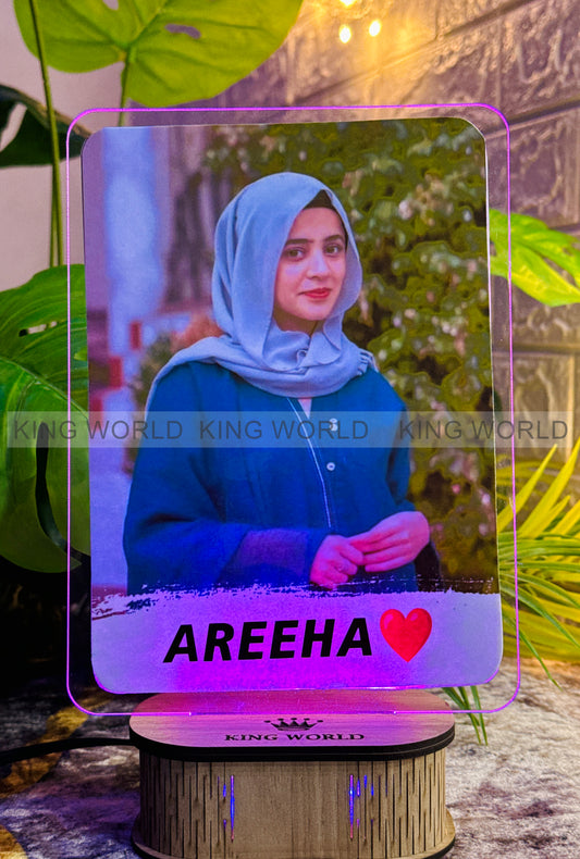 Personalized Square Acrylic Photo LED Lamp - Customized Gift for Him/Her