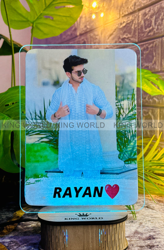 Personalized Square Acrylic Photo LED Lamp - Customized Gift for Him/Her