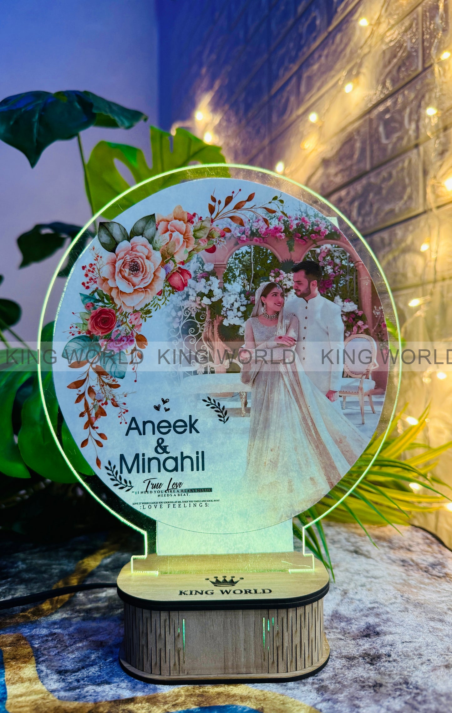 Flower Circle Shape Customized Led Acrylic Picture Lamp - Multi Light