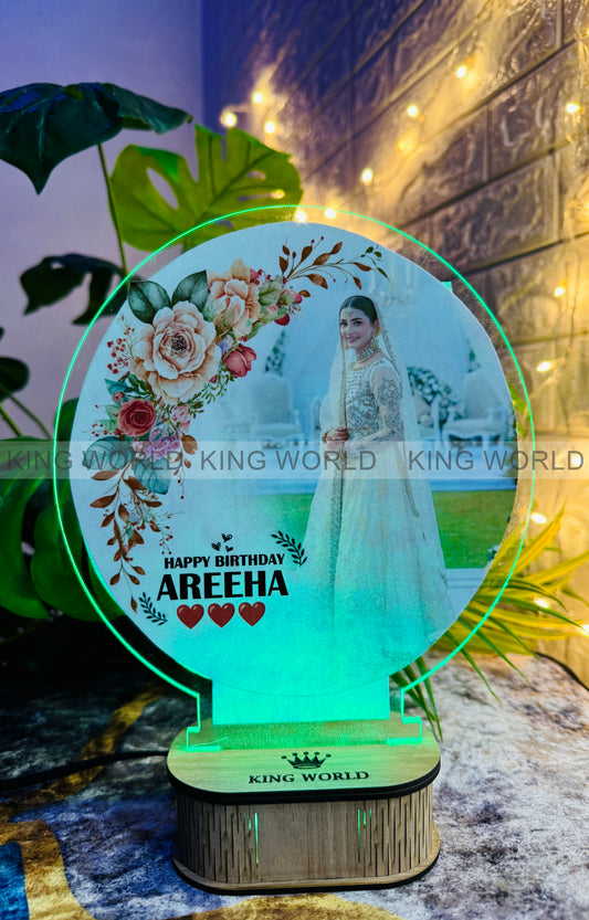 Flower Circle Shape Customized Led Acrylic Picture Lamp - Multi Light