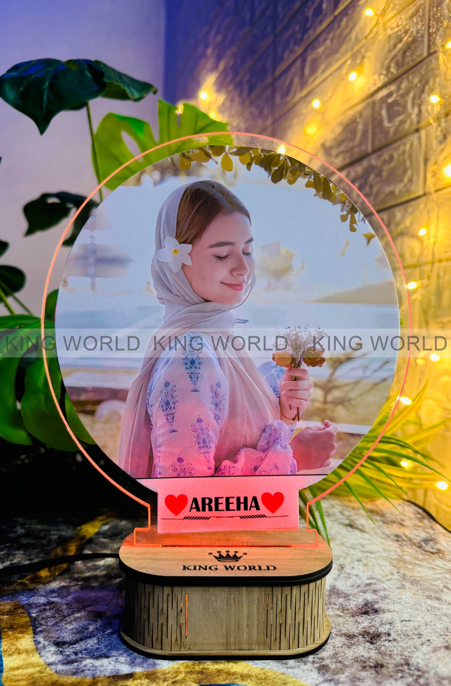 Circle Shape Customized Led Acrylic Picture Lamp - Multi Light