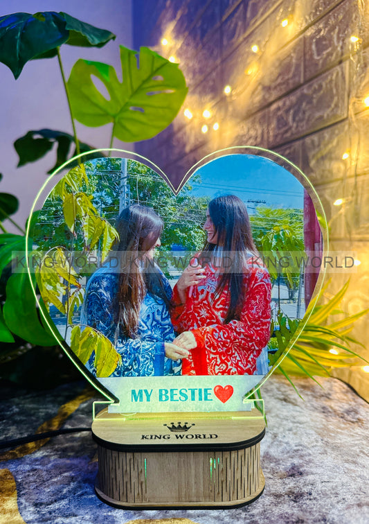 Personalized Heart-Shaped Acrylic Photo LED Lamp - Customized Gift for any Occasion