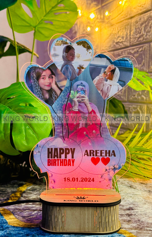 3 Heart Shape Customized Led Acrylic Picture Lamp