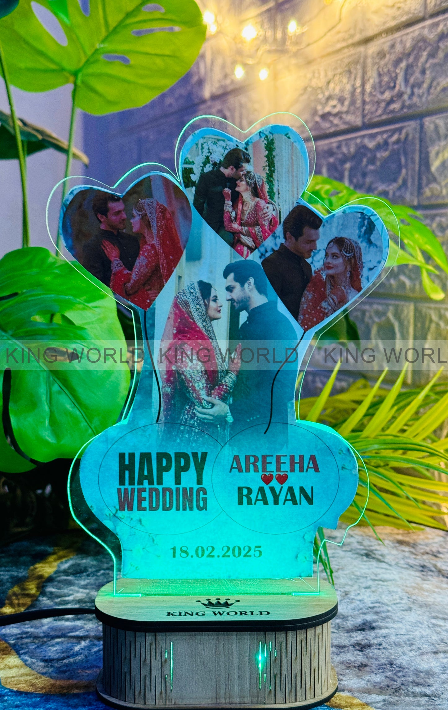 3 Heart Shape Customized Led Acrylic Picture Lamp