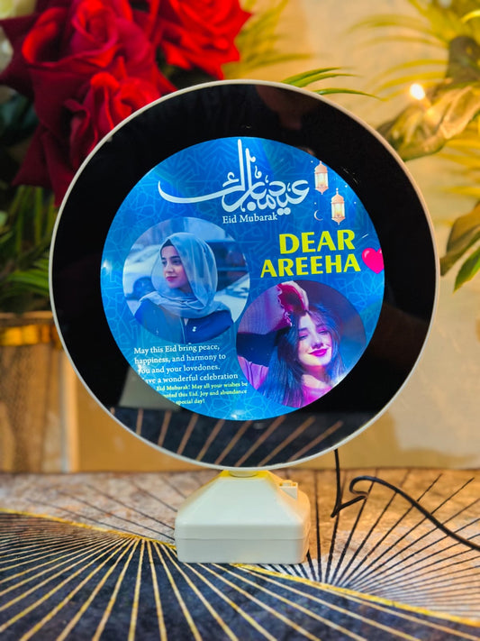 Customized Eid Mubarak Design LED Magic Mirror Photo Frame